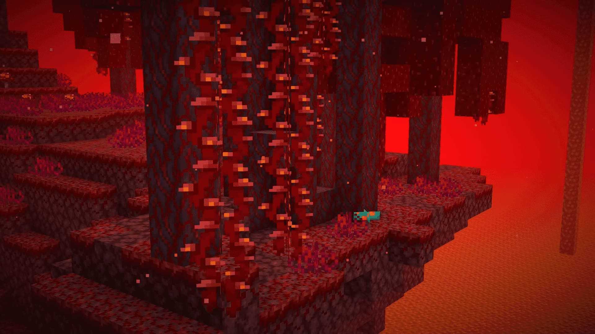 Багровый лес в Minecraft Bedrock Edition