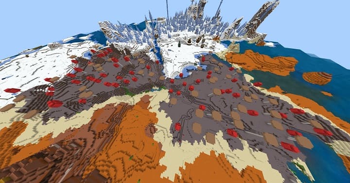 Several rare biomes in Minecraft PE