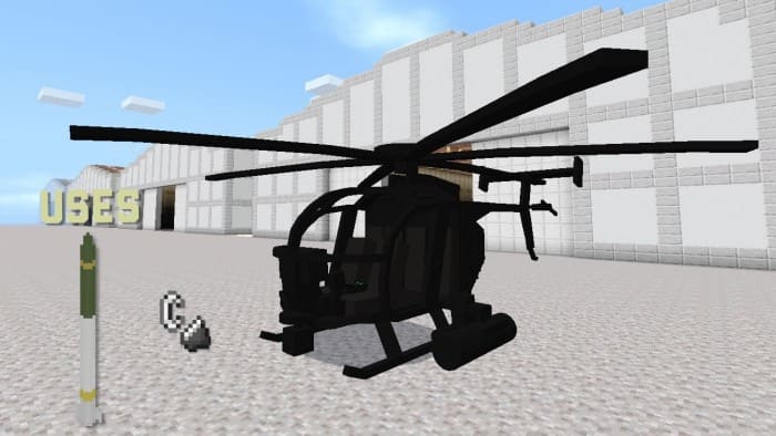 Вертолет MH-6 в Майнкрафт ПЕ (Бедрок)